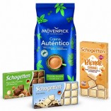 Кофе зерно и 3 плитки шоколада